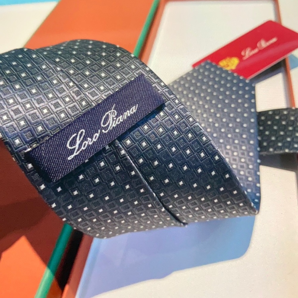 Loro Piana Spotted Black Tie